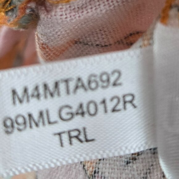 Marc New York Orange Boho V-Neck Linen/Viscose Sleeveless Blouse Size Large - Picture 10 of 11